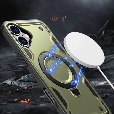 Hybrid Armor Trendy Case with MagSafe for iPhone 16 Plus - Green