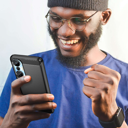 Carbon Case Hülle für Infinix Hot 20S flexible Silikon Carbon Hülle schwarz