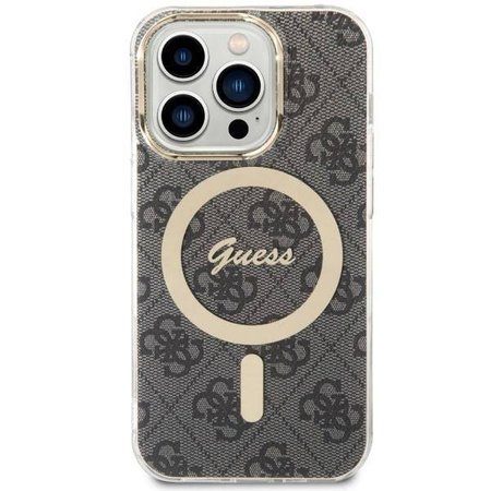 Guess nakładka do iPhone 14 Pro 6,1" GUHMP14LH4STK czarna hardcase Magsafe IML 4G