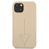 Original Handyhülle IPHONE 13 MINI Guess Hardcase Saffianotriangle Logo (GUHCP13SPSATLE) beige