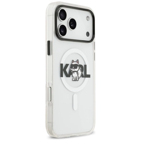 Etui Karl Lagerfeld IML Choupette Sketch Logo MagSafe na iPhone 17 Pro Max - przezroczyste