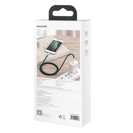 Baseus Cafule Series Metal Data Cable USB to IP 2.4A 1m Green