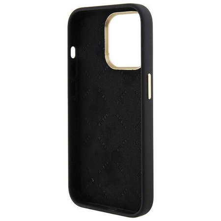 Original Case APPLE IPHONE 15 PRO Guess Hardcase Silicone Logo Strass 4G (GUHCP15LM4DGPK) black