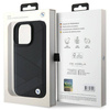 Original Case IPHONE 16 PRO BMW Hardcase Signature Leather Crossing Lines Pattern (BMHCP16L23RCGPK) black