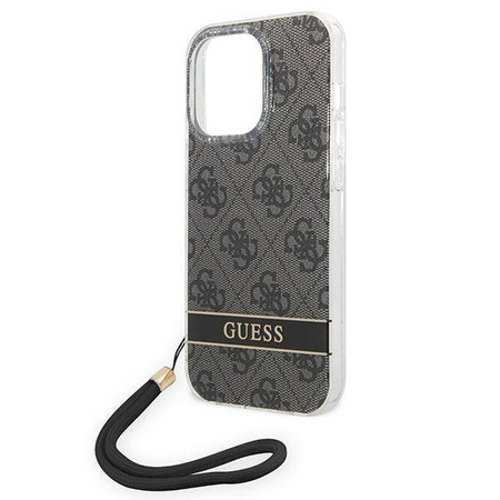 Oryginalne Etui IPHONE 14 PRO Guess Hardcase 4G Print Strap (GUOHCP14LH4STK) czarne