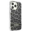 Case IPHONE 13 PRO Guess Hardcase Leopard (GUHCP13LHSLEOK) gray
