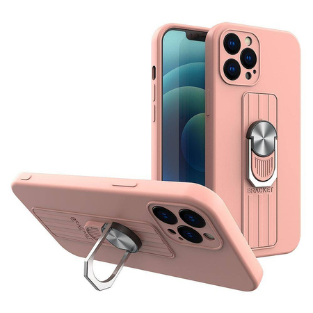Ring Case Silikonhülle mit Fingergriff und Ständer für Xiaomi Poco X4 Pro 5G Pink