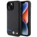 BMW Leather Carbon case for iPhone 15 - black