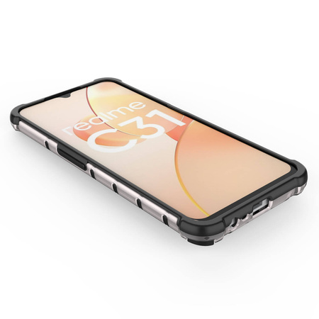 Honeycomb case armored cover with a gel frame Realme C31 transparent