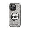 Karl Lagerfeld NFT Glitter Choupette Patch - Etui iPhone 14 Pro (srebrny)