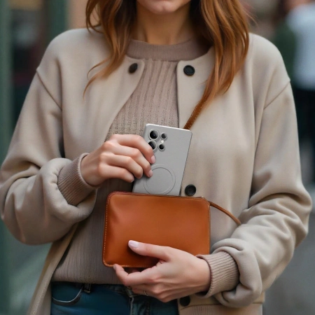 Etui silikonowe AMAZINGTHING Minimal Air Case z pierścieniem magnetycznym do Samsung Galaxy S25 Ultra - szare