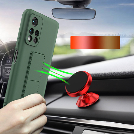 Wozinsky Kickstand Case Silicone Stand Cover for Xiaomi Poco M4 Pro 5G Navy Blue