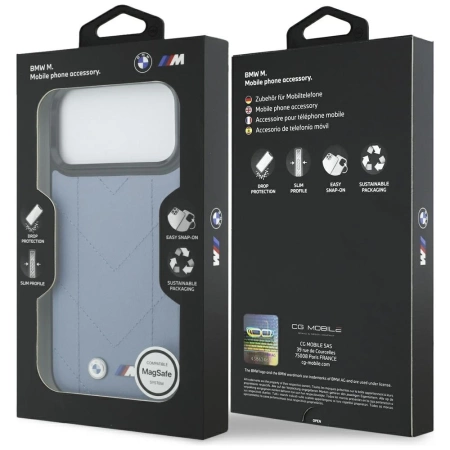 BMW M Quilted Logo MagSafe Case for iPhone 17 Pro Max - Blue