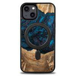 Holz- und Harzhülle für iPhone 14 MagSafe Bewood Unique Neptune – Marineblau und Schwarz