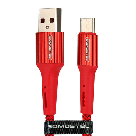 SOMOSTEL KABEL USB MICRO USB 3.6A CZERWONY QC 3.0 1M  SMS-BW06