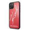 Karl Lagerfeld Double Layers Tempered Glass Glitter Signature Case - Etui iPhone 11 Pro (czerwony)
