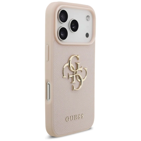 Guess Grained Big 4G &amp; Classic Logo iPhone 17 Pro Hülle - Rosa