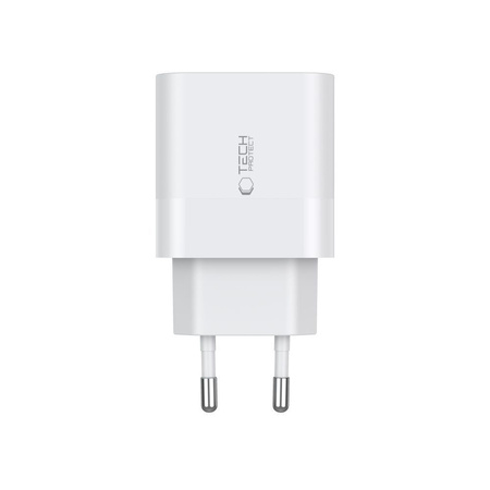 Ładowarka Sieciowa PD 20W 2x USB-C + Kabel USB-C - USB-C Tech-Protect C20W biała