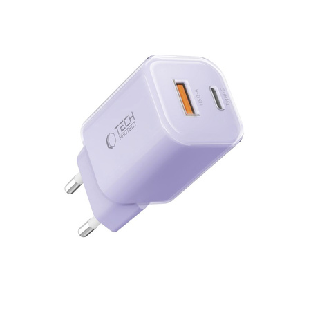 TECH-PROTECT NCM33 2-PORT NETWORK CHARGER PD 33W / QC3.0 BABY PURPLE