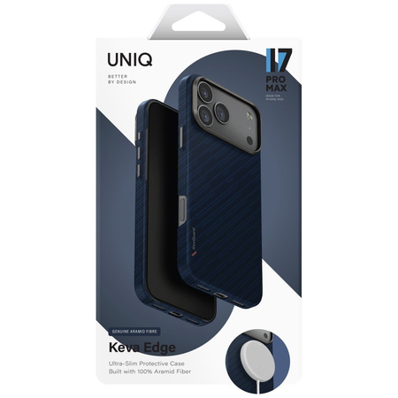 Etui UNIQ Keva EDGE do iPhone 17 Pro Max Magclick Charging niebieski