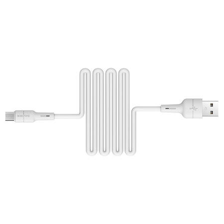 Borofone Kabel BX30 Silicone - USB na Micro USB - 2,4A 1 metr biały