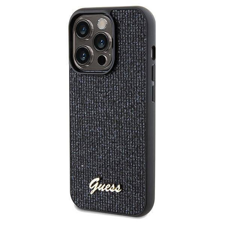 Guess nakładka do iPhone 14 Pro 6,1" GUHCP14LPMSDGSK HC PU DISCO SCRIPT METAL czarna