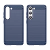 Carbon Case für Samsung Galaxy S23+ flexible Silikon-Carbon-Hülle blau