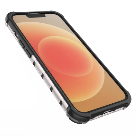 Wabenhülle für iPhone 14 gepanzerte Hybridhülle schwarz