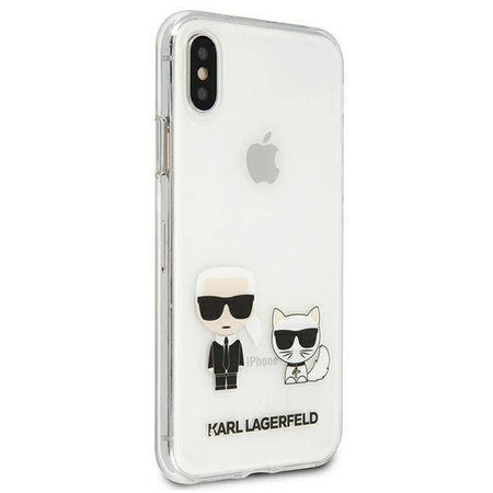 Oryginalne Etui IPHONE XS MAX Karl Lagerfeld Hardcase Karl&Choupette (KLHCI65CKTR) transparentne