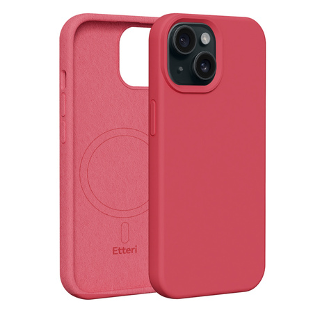 Nakładka Etteri Silicone Mag do iPhone 15 6,1" malinowa