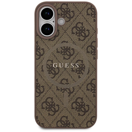 GUESS futerał do IPHONE 17 kompatybilny z MagSafe GUHMP17SG4GFRW (PU 4G Ring Classic Logo) brązowy