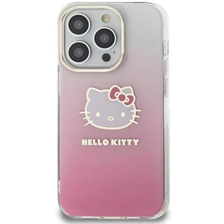 Hello Kitty IML Gradient Electrop Kitty Head Hülle für iPhone 15 Pro Max – Rosa