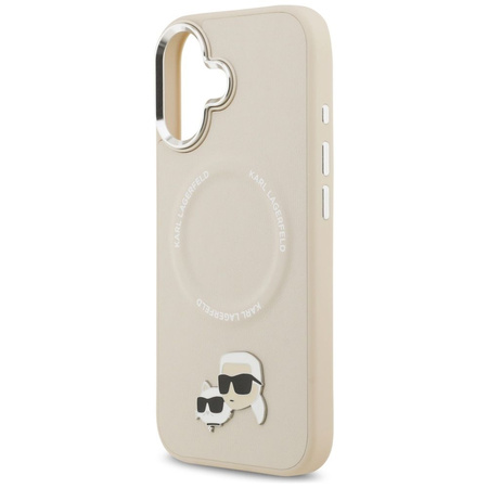 Karl Lagerfeld nakładka Magsafe PU case with Karl&Choupette heads pins logo and metal camera buttons do iPhone 17 szara