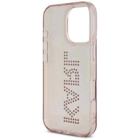 Etui Karl Lagerfeld IML Rhinestones Logo na iPhone 16 Pro - różowe