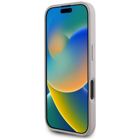 Etui Guess Grained Roses Big 4G logo na iPhone 16 - fioletowe