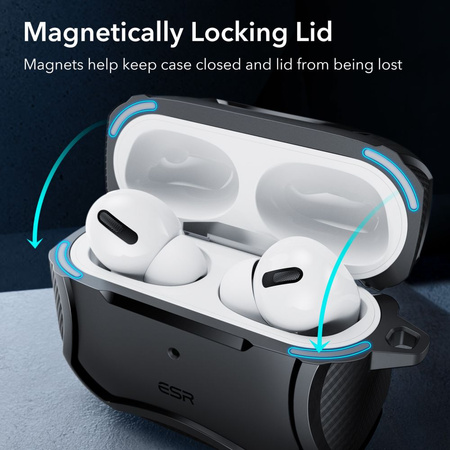 Etui APPLE AIRPODS PRO ESR Cyber Armor Halolock MagSafe czarne