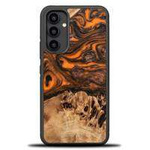 Hülle aus Holz und Harz für Samsung Galaxy A54 5G Bewood Unique Orange – Orange und Schwarz