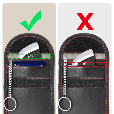 KLATKA FARADAYA TECH-PROTECT KLR100 POUCH KEYLESS RFID SIGNAL BLOCKER CASE BLACK/RED
