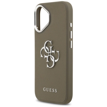 Etui Guess Grained Big 4G Classic Logo na iPhone 17 - brązowe