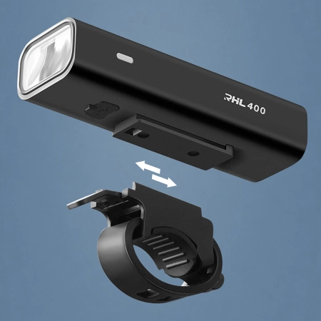 Lampka rowerowa przednia Rockbros 24310006001 400 lm + kabel micro USB - USB-A - czarna