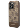 Guess 4G Bottom Stripe Metal Logo Collection - Etui iPhone 14 Pro (brązowy)