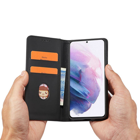 Magnet Card Case etui do Samsung Galaxy S22 pokrowiec portfel na karty kartę podstawka czarny
