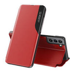 Eco Leather View Case elegante Hülle mit Flipcover und Standfunktion für Samsung Galaxy S22+ (S22 Plus) rot