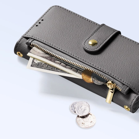 Etui skórzane Dux Ducis Lawa na iPhone 15 - szare