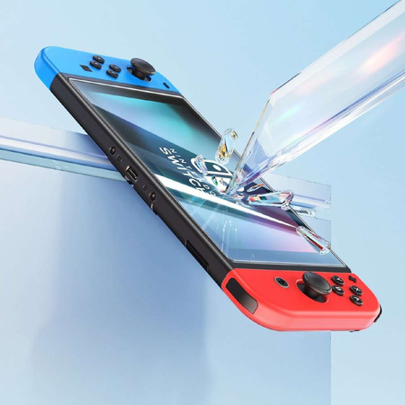 Set aus 2x Baseus Crystal Panzerglas für Nintendo Switch 2019 + Montageset - transparent