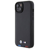 Etui BMW Leather Stamp Tricolor do iPhone 15 Plus - czarne