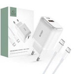 Wall Charger 20W USB QC3.0 + USB-C PD + Cable USB-C - USB-C Tech-Protect C20W white