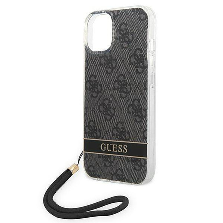 Original Case IPHONE 14 PLUS Guess Hardcase 4G Print Strap (GUOHCP14MH4STK) black