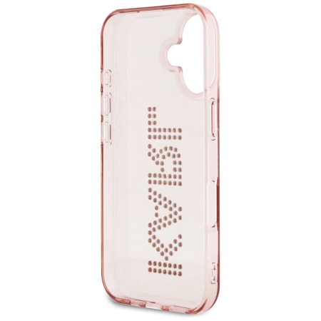 Karl Lagerfeld IML Rhinestones Logo iPhone 16 Case - Pink