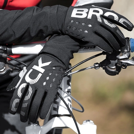 Rockbros Fahrradhandschuhe, isoliert, lang, Größe: M - Schwarz und Grau